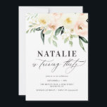 Pessegueiro aquarela floral trigésimo festa de ani<br><div class="desc">Pêssego aquarela floral trinta convites de festas de aniversários. Lindo e elegante tema de festa moderna.</div>