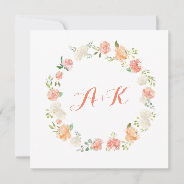 Pessegueiro Elegante Convite para casamento por Aq (Frente)