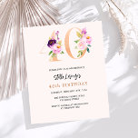 Pessegueiros cor-de-rosa - aniversário de 40 anos<br><div class="desc">Um convite moderno, na moda e glamouroso para um aniversário de 40 anos. Um fundo cor de pêssego. Decorado com números de foral em ouro falso e rosa. O nome é escrito com um moderno estilo escrito à mão. Personalize e adicione os detalhes da sua festa. 1 folha = 1...</div>