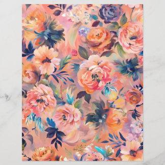 Pessel cor pastel papel de rasparia floral