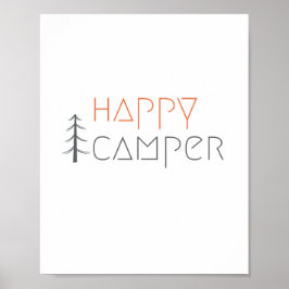 pessoa feliz no camping. Poster e Impressões