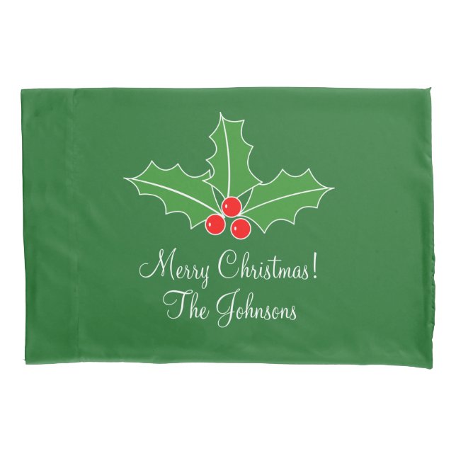 Pessoalizado fronha Feliz Natal para cama (Frente)