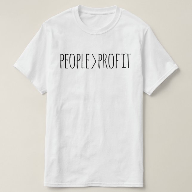 Pessoas acima do Lucro Camiseta (Frente do Design)