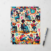 Pessoas com Deficiência — Papel Scrapbook