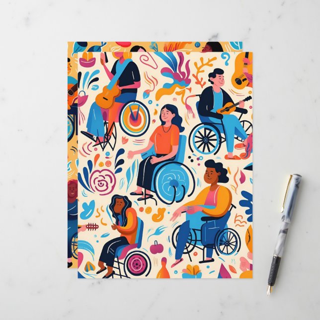 Pessoas com Deficiência — Papel Scrapbook (Frente/Verso In Situ)