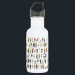 Pessoas da Garrafa de Água do Orgulho da Cidade de<br><div class="desc">Apresenta uma ilustração original de cor-de-caneta e-tinta de todos os habitantes de Nova Iorque-cinco bairros, incluindo moradores de cães e babás, hipsteres e cabines e turistas, e quase todos no meio! Ideal para quem vive ou ama a NYC.</div>