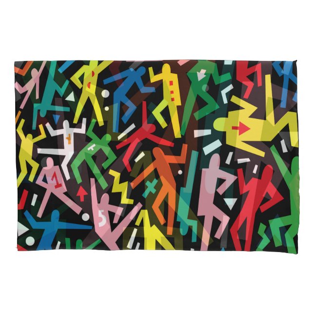 Pessoas dançantes, padrão de conjunto de rabiscos. (Frente)