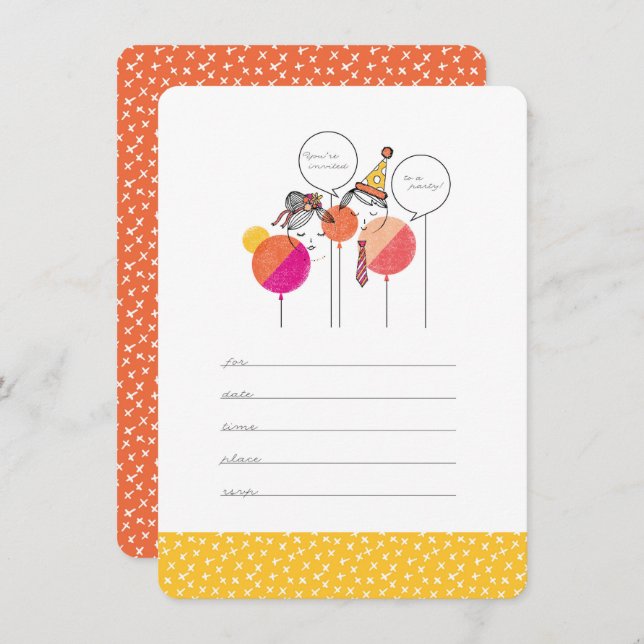 Pessoas de 4,5" x Convites de 6,25" (Frente/Verso)