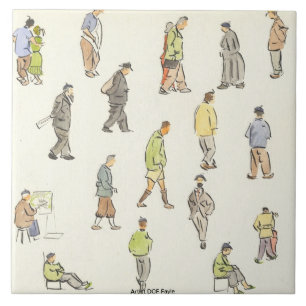 Pessoas do azulejo decorativo de Paris do vintage