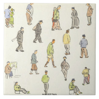 Pessoas do azulejo decorativo de Paris do vintage