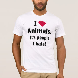 Pessoas do t-shirt do ódio dos animais do amor