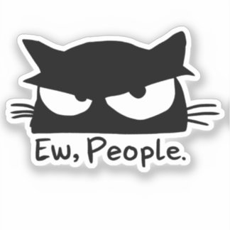Pessoas Introvertidas Gato Adesivo Engraçado Gato