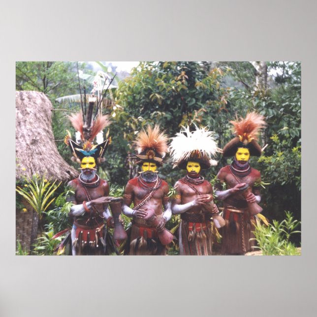 Pessoas tribais de Papua-Nova Guiné, Poster (Frente)