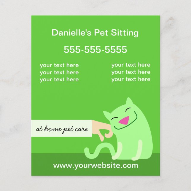 Pet Care Flyer Petting Cat Green (Frente)