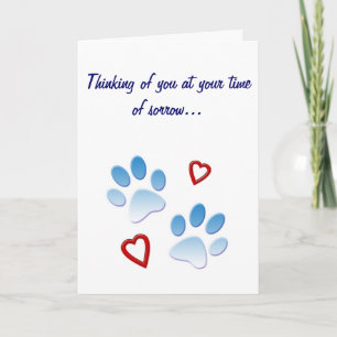 Pet Cartão de condolências Paws and Hearts Persona