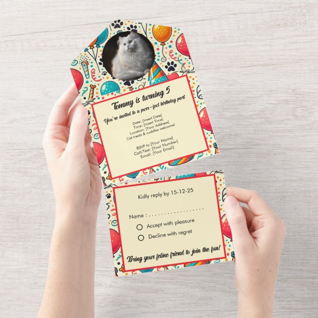 Pet Customizable Photo Birthday (Aba destacável)