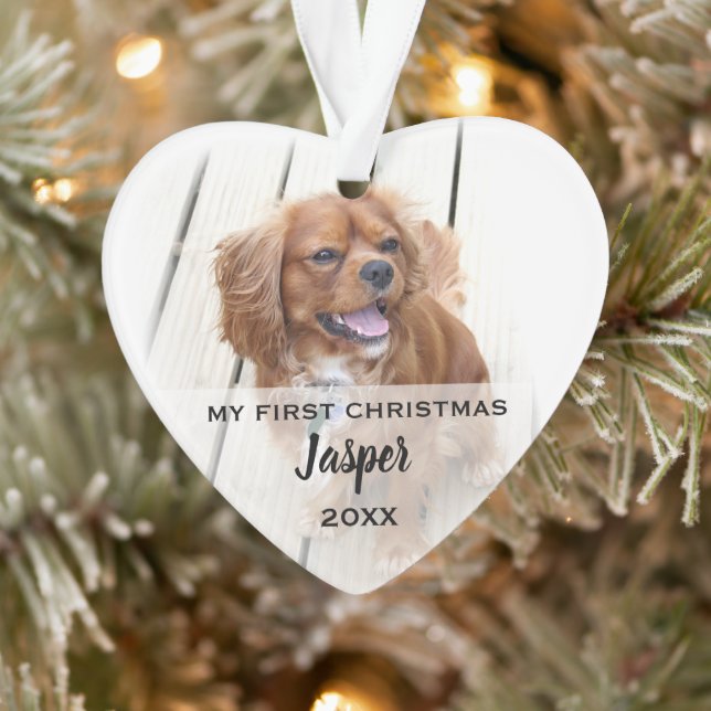 Pet Dog Primeiro Ornamento de Árvore de Fotos de N (Árvore)