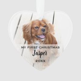 Pet Dog Primeiro Ornamento de Árvore de Fotos de N