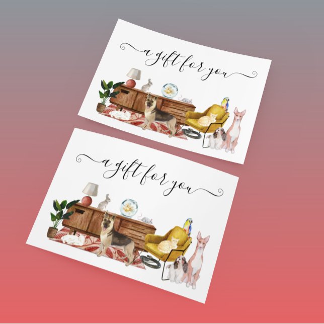 Pet Gift Certificate Dog Pet Sentado (Criador carregado)