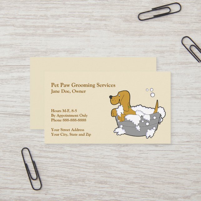 Pet Groomer Cartão de visita (Frente/Verso In Situ)