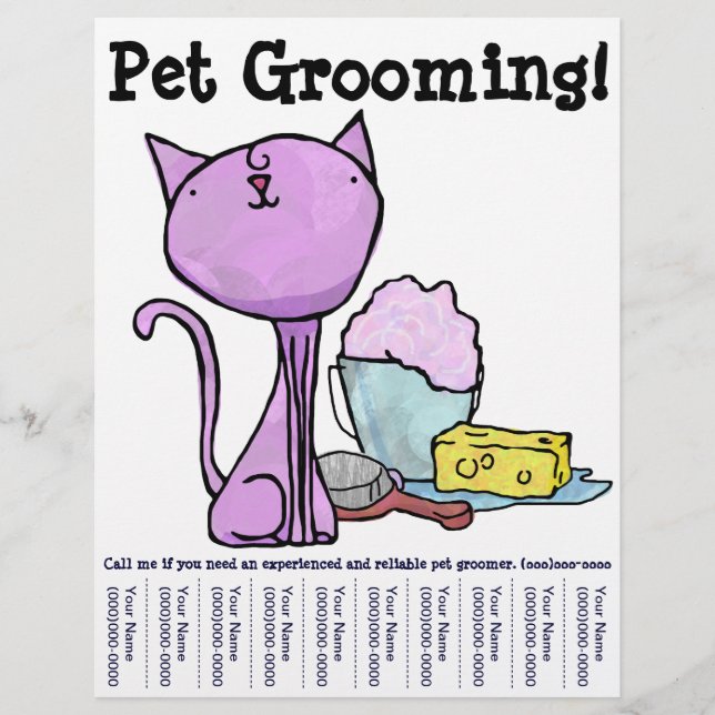 Pet Grooming! Cat Flyer (Frente)