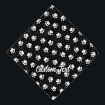 Pet Paws Patterna Bandana<br><div class="desc">Patas de animais. Um padrão perfeito. Cor de fundo personalizada. Texto personalizado.</div>
