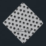 Pet Paws Patterna Bandana<br><div class="desc">Patas de animais. Um padrão perfeito. Cor de fundo personalizada. Texto personalizado.</div>