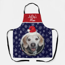 Pet Photo Red Santa Hat Snowflakes Marinho Natal