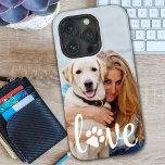 Pet Picture personalizada moderna LOVE Paw Print D<br><div class="desc">Agora você pode carregar seu melhor amigo com você aonde quer que você vá com esta capas de iphone personalizada de fotos de animais de estimação. Esta foto com o nome personalizado design é moda, elegante, legal e fofa. Personalize com sua foto favorita de cachorro, foto de gato ou qualquer...</div>