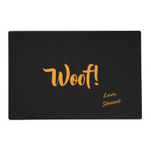 Pet Preto Personalizado de Texto Amarelo Amarelo L
