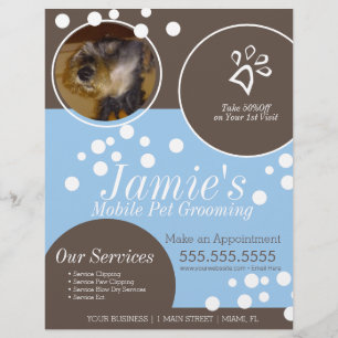Pet Services Grooming Dog Bubbles Photo Flyer