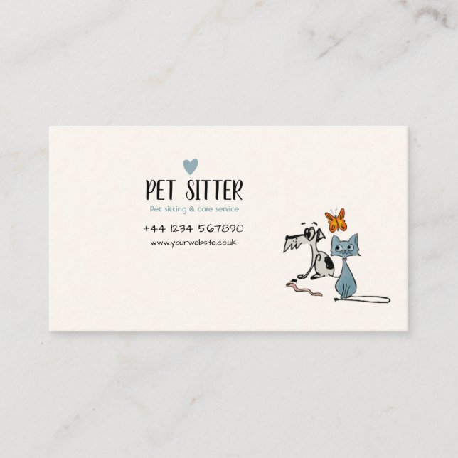 Pet Sitter Cartão de visita (Frente)