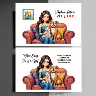 Pet Sitter Dog Walker Cartão de visita