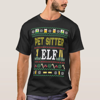 Pet-sitter Elf Engraçado Presente de Natal T-Shirt