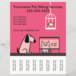 Pet Sitter Flyer com tags-red