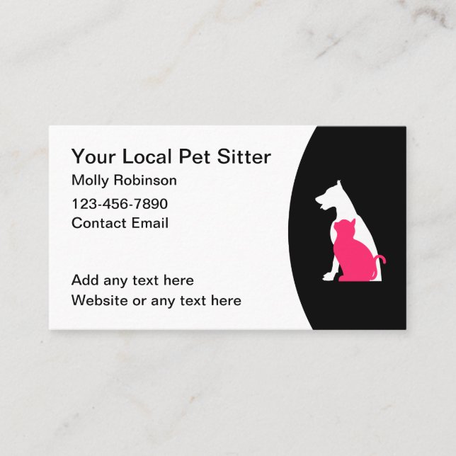 Pet Sitter Novas Cartões de visitas Simples (Frente)