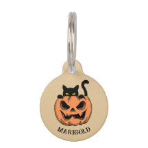 Abóbora de Halloween e Gato Negro Personalizados