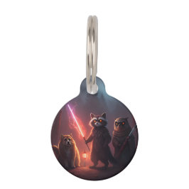 Pet Tag Arte de Animais de Batalha da Floresta Mística