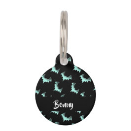 Pet Tag Batidas azuis de nome personalizado