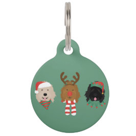 Pet Tag Cães de Goldendoodle de Natal