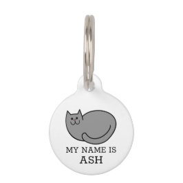 Pet Tag Cinza Cat