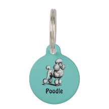 Coleira Redonda Personalizada para Cães Poodle
