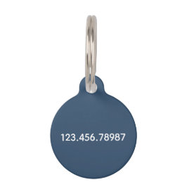Pet Tag Cor de Tendência Nome Azul Seriamente e Etiqueta d