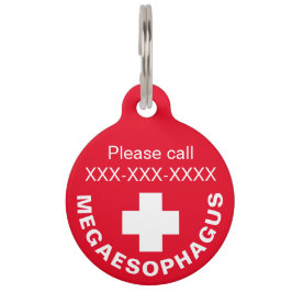 Pet Tag Etiqueta de identificação médica Megaesophagus