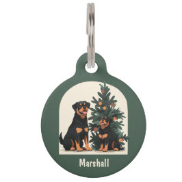 Pet Tag Felizes Cães Rottweiler Feriados
