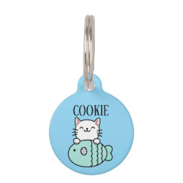 Pet Tag Fisherman Cat Pesonalized 