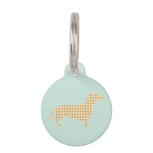 Gingham Gingham Dachshund Duck Azul Ovo