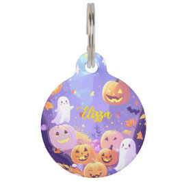 Pet Tag Halloween Cute Personalizável