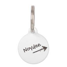 Pet Tag Letras pretas e Seta na sua pulseira de identifica