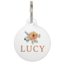 Linda Placa Pet Boho Terracota Floral Personalizad